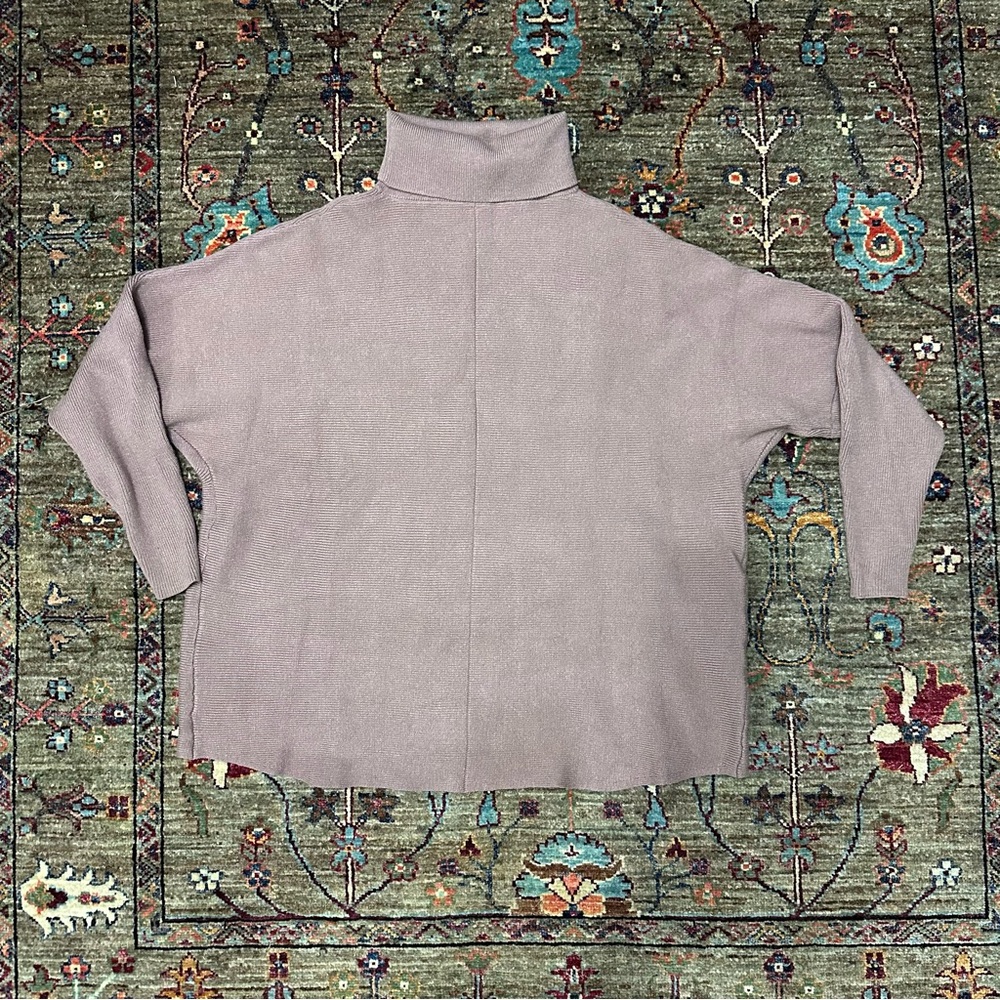 Tan Oversized Turtleneck Sweater